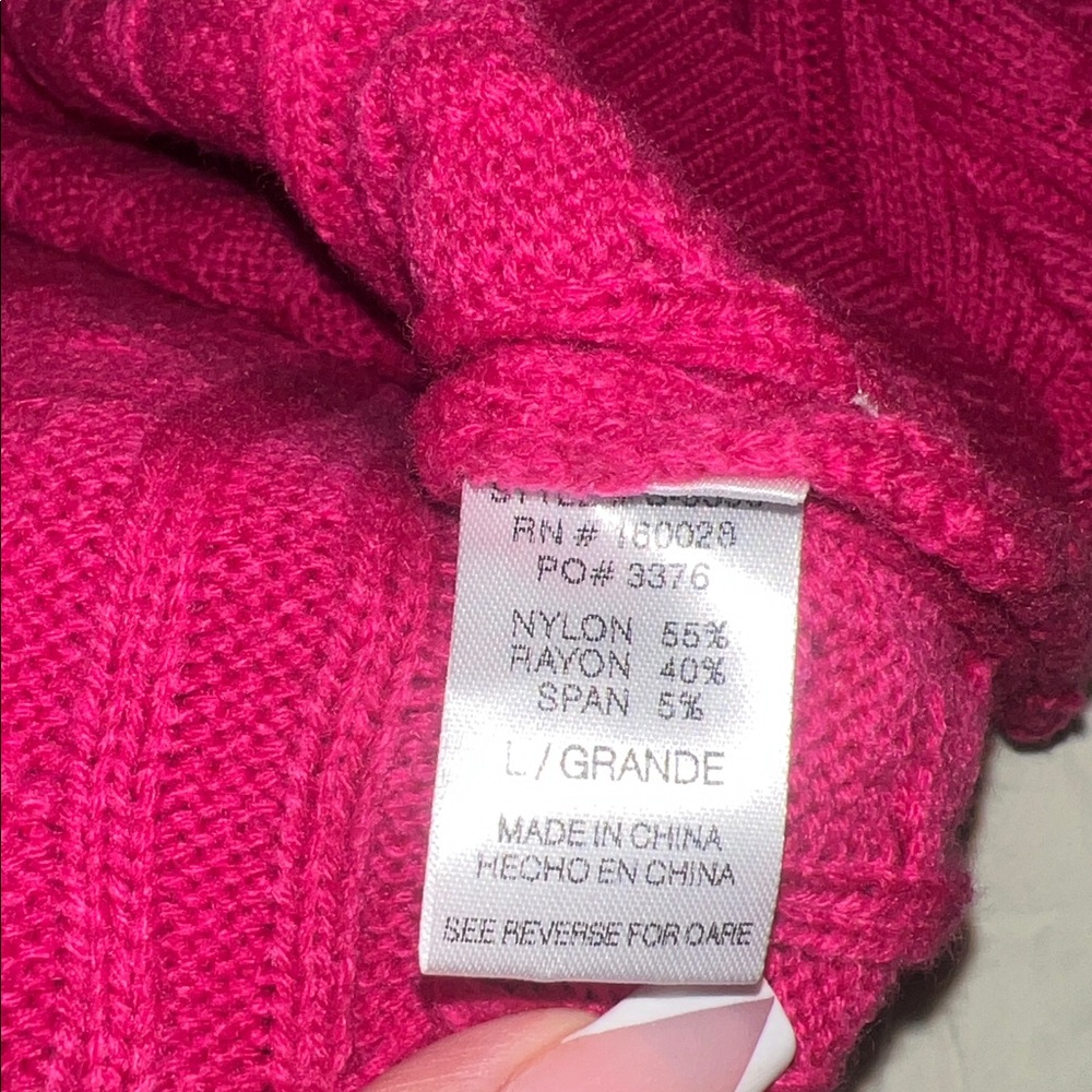🛍️ IMMODEL pink, long sleeved cropped pullover sweater size large NWT - Picture 6 of 6
